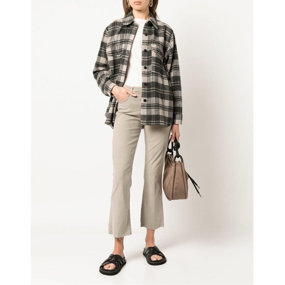 MOTHER Cropped Ankle Jeans in Light Taupe